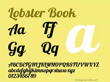 Lobster Book Version 1.004 Font Sample