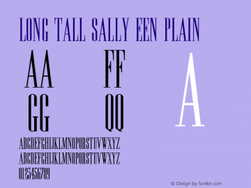 Long Tall Sally EEN Plain v. 1.000 12/00 Font Sample