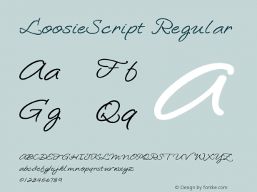 LoosieScript Regular Altsys Fontographer 4.0 1/23/95图片样张