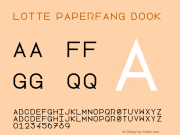 Lotte Paperfang Book Version 1.0 Font Sample