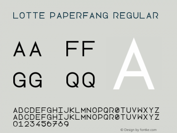 Lotte Paperfang Regular Version 1.0 Font Sample