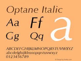 Optane Italic The IMSI MasterFonts Collection, tm 1995, 1996 IMSI (International Microcomputer Software Inc.)图片样张