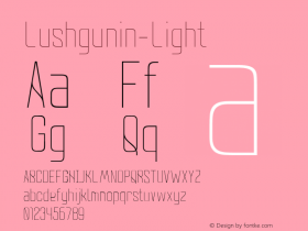 Lushgunin-Light ☞ Light;com.myfonts.akaki-razmadze.lushgunin.light.wfkit2.3Ffw Font Sample