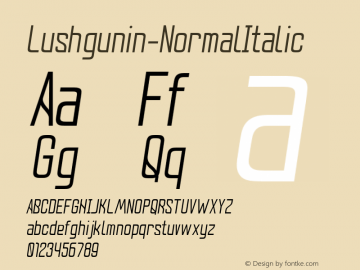 Lushgunin-NormalItalic ☞ Normal Italic;com.myfonts.akaki-razmadze.lushgunin.normal-italic.wfkit2.3Ffx Font Sample