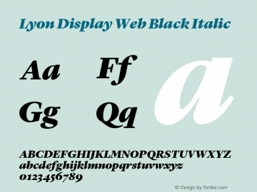 Lyon Display Web Black Italic Version 001.000 2010图片样张