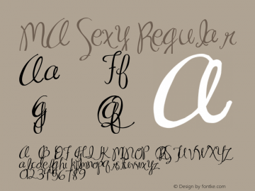 MA Sexy Regular 1.00 September 9, 2003 Font Sample