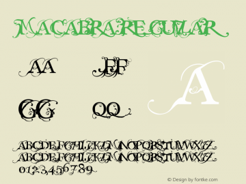 MACABRA Regular Version 1 Font Sample