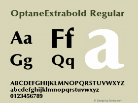 OptaneExtrabold Regular The IMSI MasterFonts Collection, tm 1995 IMSI Font Sample