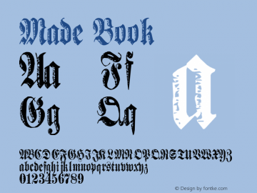 Made Book Version 1.00 March 21, 2004, Font Sample