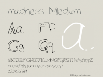 madness Medium Version 001.000 Font Sample