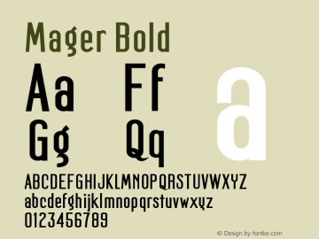 Mager Bold OTF 1.000;PS 001.000;Core 1.0.29 Font Sample