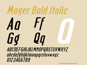 Mager Bold Italic OTF 1.000;PS 001.000;Core 1.0.29 Font Sample