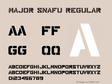 Major Snafu Regular Updated Feb. 2007 Font Sample