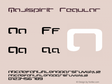 Majispirit Regular Macromedia Fontographer 4.1J 01.8.23 Font Sample