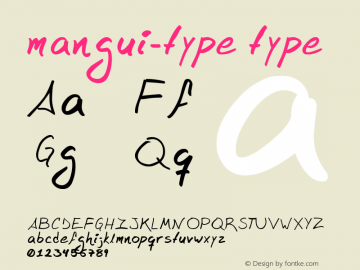 mangui-type type Version 1.00 October 4, 2012图片样张
