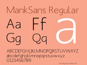 MankSans Regular 1.0 2004-03-31 Font Sample