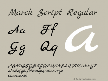 Marck Script Regular Version 1.002 Font Sample