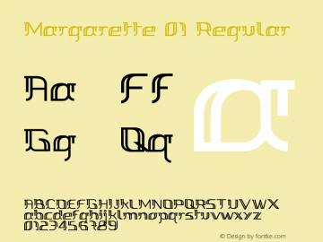 Margarette 01 Regular Version 1.000 Font Sample