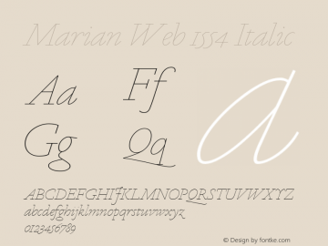 Marian Web 1554 Italic Version 1.1 2014图片样张