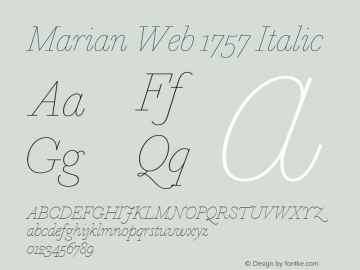Marian Web 1757 Italic Version 1.1 2014图片样张