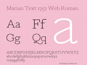 Marian Text 1757 Web Roman Version 1.1 2014 Font Sample