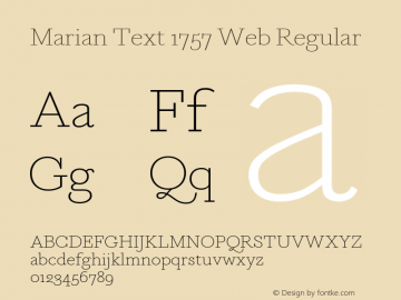 Marian Text 1757 Web Regular Version 1.1 2014 Font Sample