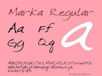 Marka Regular Altsys Metamorphosis:3/3/95 Font Sample