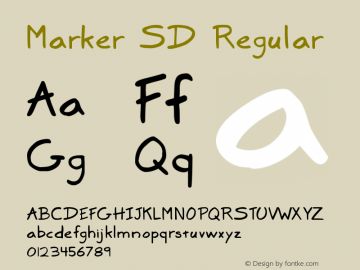 Marker SD Regular Version 1.4 2009 Font Sample