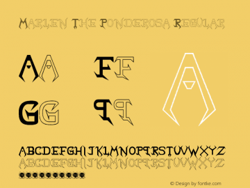 Marlen The Ponderosa Regular Version 1.00 December 18, 2014, initial release Font Sample