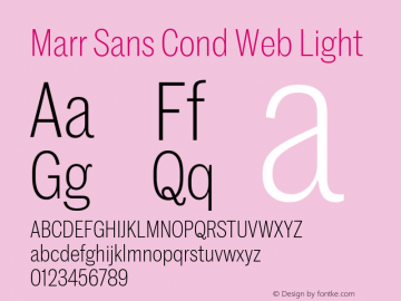 Marr Sans Cond Web Light Version 1.1 2015图片样张