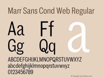 Marr Sans Cond Web Regular Version 1.1 2015图片样张