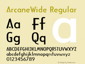 ArcaneWide Regular Print Artist: Sierra On-Line, Inc. Font Sample