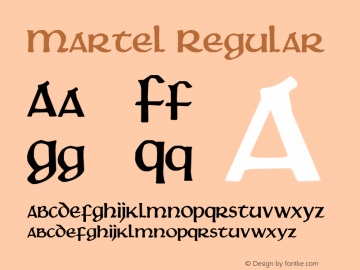 Martel Regular Altsys Fontographer 4.0.3 3/8/98图片样张