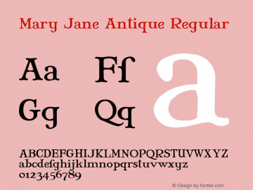 Mary Jane Antique Regular 2.0图片样张