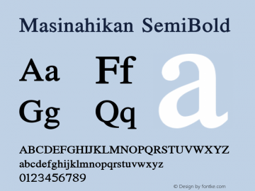 Masinahikan SemiBold Version 1.000 2005 initial release图片样张