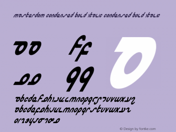 Masterdom Condensed Bold Italic Condensed Bold Italic 1 Font Sample