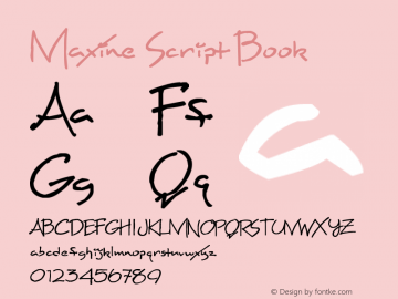 Maxine Script Book Version 1.0 Font Sample