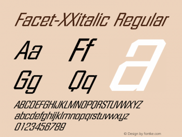 Facet-XXitalic Regular The IMSI MasterFonts Collection, tm 1995 IMSI Font Sample