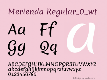 Merienda Regular_0_wt Version 1.001 Font Sample