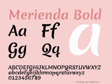 Merienda Bold Version 1.001 Font Sample