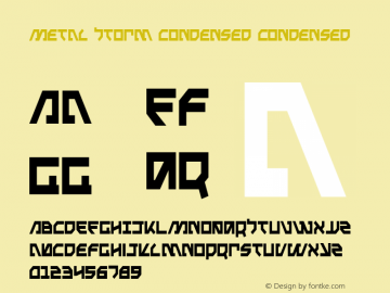 Metal Storm Condensed Condensed 001.000 Font Sample