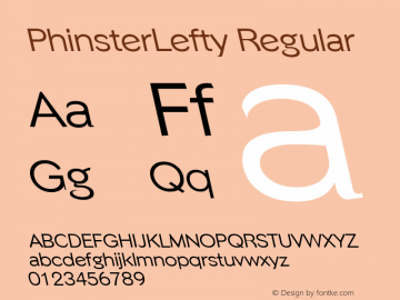 PhinsterLefty Regular The IMSI MasterFonts Collection, tm 1995 IMSI Font Sample