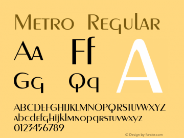 Metro Regular Altsys Fontographer 3.5  7/15/93图片样张