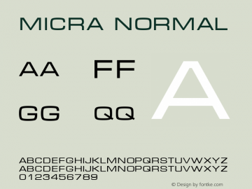 Micra Normal 1.0 Mon Aug 03 16:40:08 1992 Font Sample