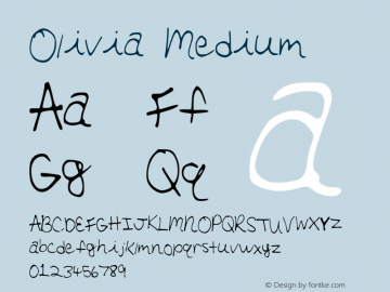 Olivia Medium Version 001.000 Font Sample