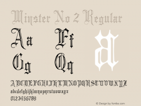 Minster No 2 Regular Version 1.0; 2002; initial release Font Sample