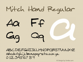 Mitch Hand Regular Version 1.0 Font Sample