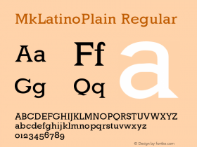 MkLatinoPlain Regular 1.0 2003-02-07 Font Sample