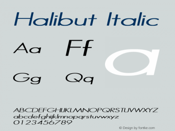 Halibut Italic The IMSI MasterFonts Collection, tm 1995 IMSI Font Sample