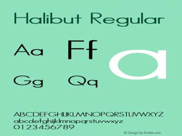 Halibut Regular Print Artist: Sierra On-Line, Inc. Font Sample